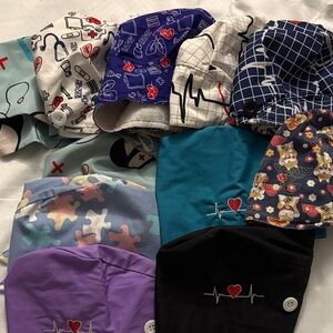 Colorful Medical-Themed Scrub Caps